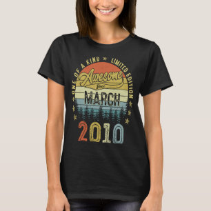T-shirt 13 Ans Awesome Depuis Mars 2010 13e Anniversaire