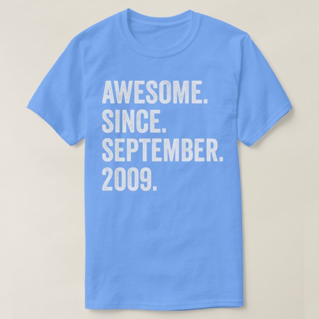 T-shirt 13 Ans Awesome Depuis Septembre 2009 13th Bir (Design devant)