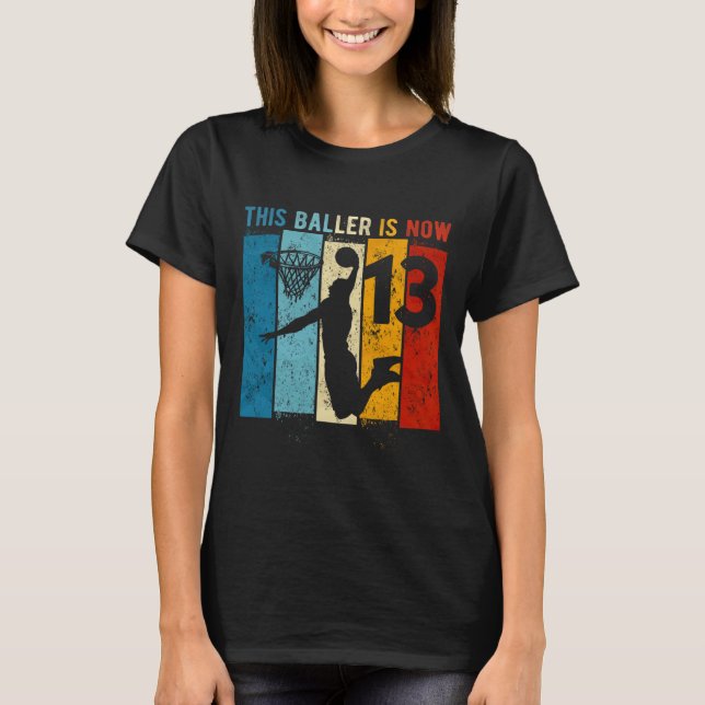 T-shirt 13 ans Basketball 13e anniversaire garçon (Devant)