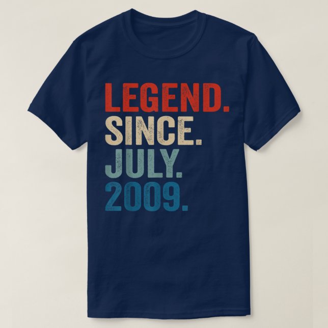T-shirt 13 Ans Cadeaux Légende Depuis Juillet 2009 13e Bir (Design devant)
