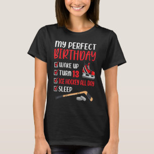 T-shirt 13 ans de hockey sur glace Anniversaire de fête 13