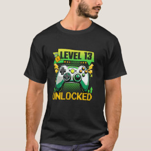 T-shirt 13 Ans Niveau 13 Déverrouillé Jeu vidéo 13ème Bir