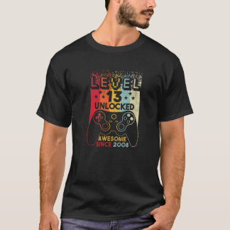 T-shirt 13 ans Vidéo Garçons Niveau 13 Déverrouillé Aw