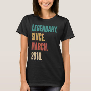 T-shirt 13 Ans Vintage 2010 Anniversaire Mars 13 Déco