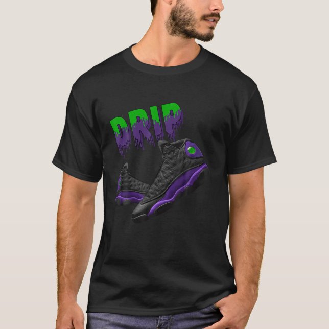 T-shirt 13 Court Purple Tee Match Chaussures Dripping Cour (Devant)