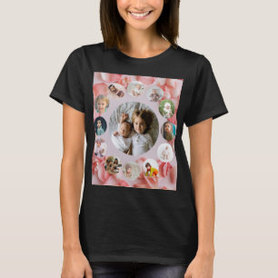 T-shirt 13 Photos collage Nom personnalisé rosy