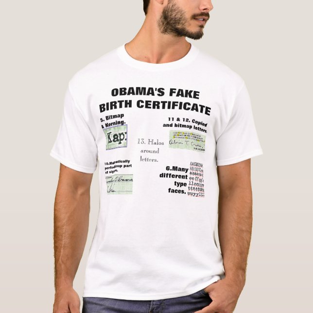 T-SHIRT 13 RAISONS POUR LESQUELLES L'ACTE DE LA NAISSANCE (Devant)