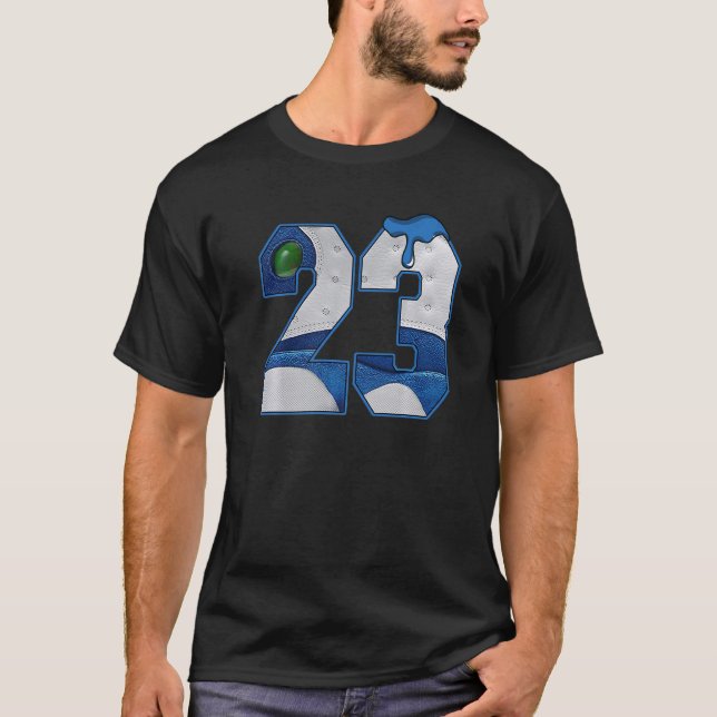 T-shirt 13 Rétro Français Bleu Numéro 23 Bel Air Français  (Devant)