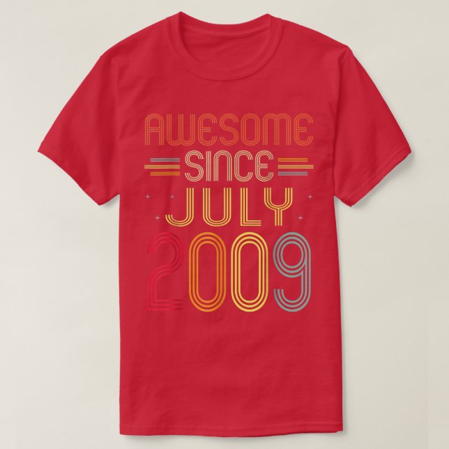 T-shirt 13 Years Old Funny Awesome Since July 2009 13th Bi (Design devant)