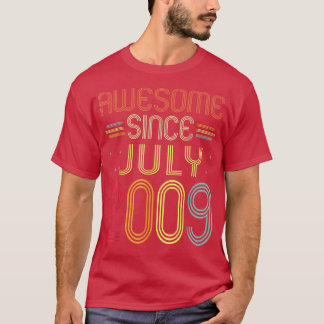 T-shirt 13 Years Old Funny Awesome Since July 2009 13th Bi
