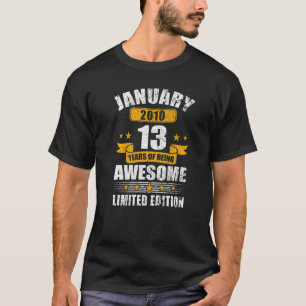 T-shirt 13e anniversaire 13 ans stupéfiant depuis le 2 jan