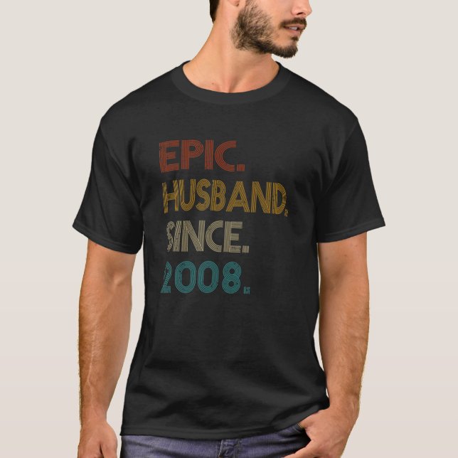 T-shirt 13E Anniversaire Du Mariage Le Cadeau - Mari Épiqu (Devant)