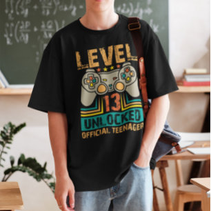 T-shirt 13e anniversaire Gift Boys Niveau 13 déverrouill