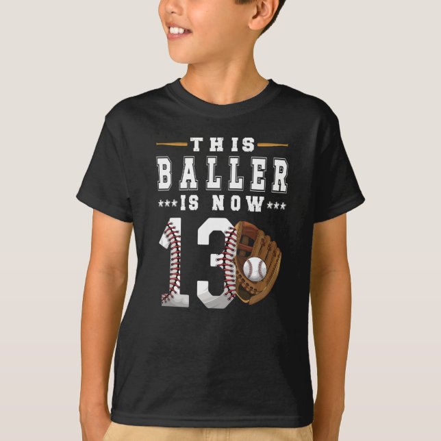 T-shirt 13e anniversaire Gift Joueur de baseball 13 ans Ga (Devant)