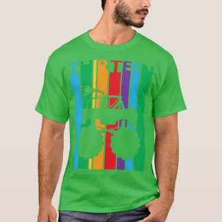 T-shirt 13e anniversaire hirn Retro Monster Truck 13 ans