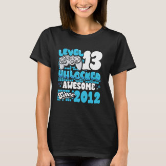 T-shirt 13e anniversaire Joueur niveau 13 ans Vieux déverr