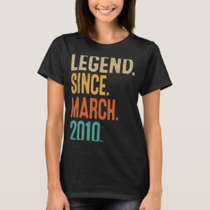 T-shirt 13e Anniversaire Légende depuis mars 2010 13 Année
