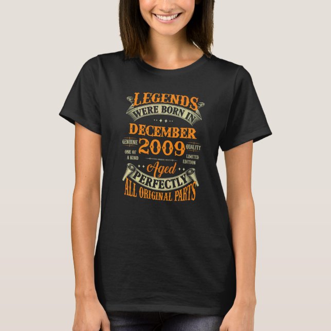 T-shirt 13e Anniversaire Légendes Né En Décembre 2009 13 A (Devant)