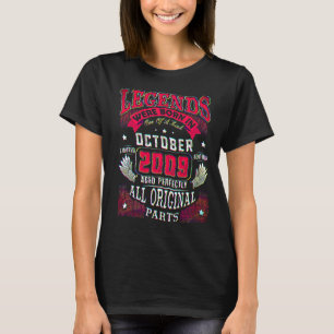 T-shirt 13e Anniversaire Légendes Né En Octobre 2009 13 An