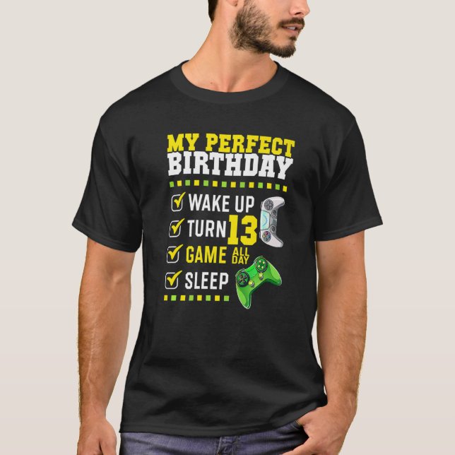 T-shirt 13ème anniversaire de fête Parfait pour le joueur  (Devant)