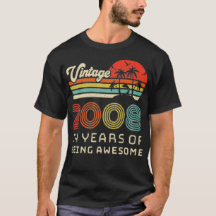 T-shirt 14 Anniversaire Vintage 2008 14 Anniversaire Tirer