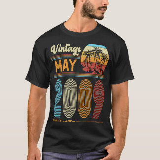 T-shirt 14 Anniversaire Vintage Mai 2009 Filles Garçons