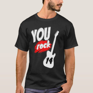 T-shirt 14 Ans 14e Anniversaire Guitare You Rock Musician 