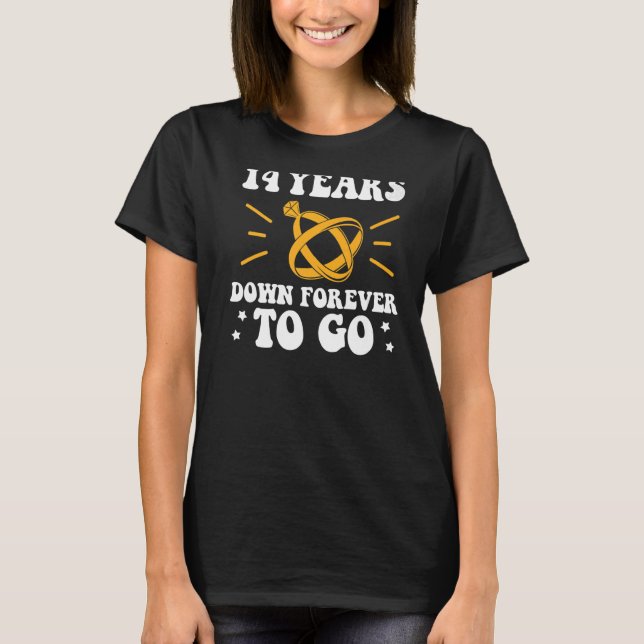 T-shirt 14 ans à jamais pour aller 14ème mariage anniversa (Devant)