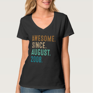 T-shirt 14 Ans Awesome Depuis Août 2008 14e Naissance