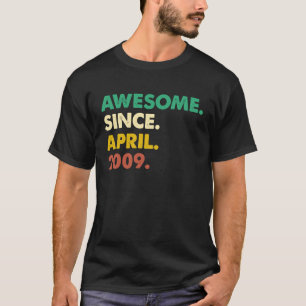 T-shirt 14 Ans Awesome Depuis Avril 2009 14e Anniversaire
