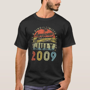 T-shirt 14 Ans Awesome Depuis Juillet 2009 14ème Anniversa