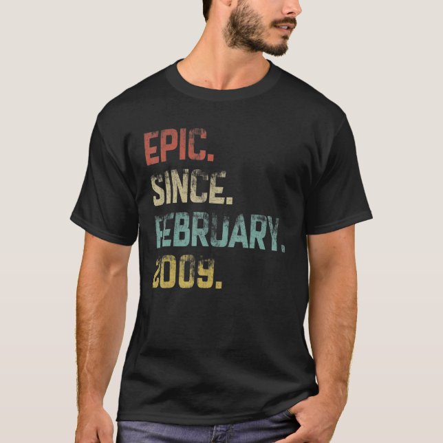 T-shirt 14 Ans Awesome Epic Depuis Février 2009 14 (Devant)