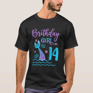 T-shirt 14 Ans Cadeau Mermaid queue 14e Anniversaire fille