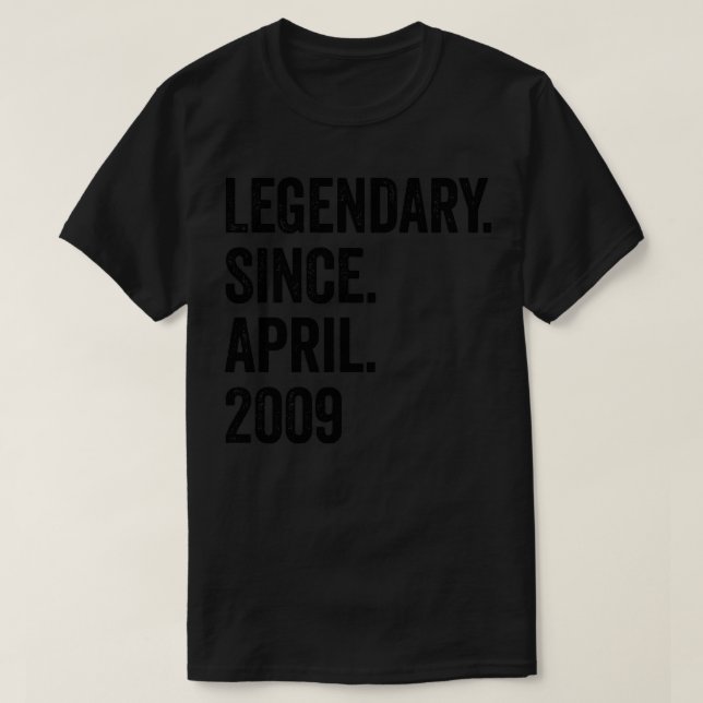 T-shirt 14 ans de légende depuis avril 2009 14e anniversai (Design devant)