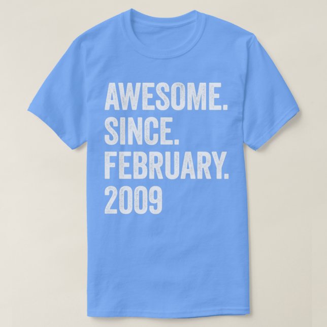 T-shirt 14 ans d'émerveillement depuis février 2009 14e an (Design devant)