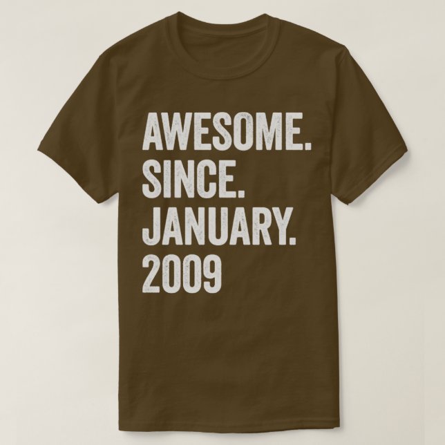 T-shirt 14 Ans d'émerveillement depuis Janvier 2009 14e An (Design devant)