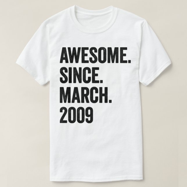 T-shirt 14 Ans d'émerveillement depuis Mars 2009 14e Anniv (Design devant)