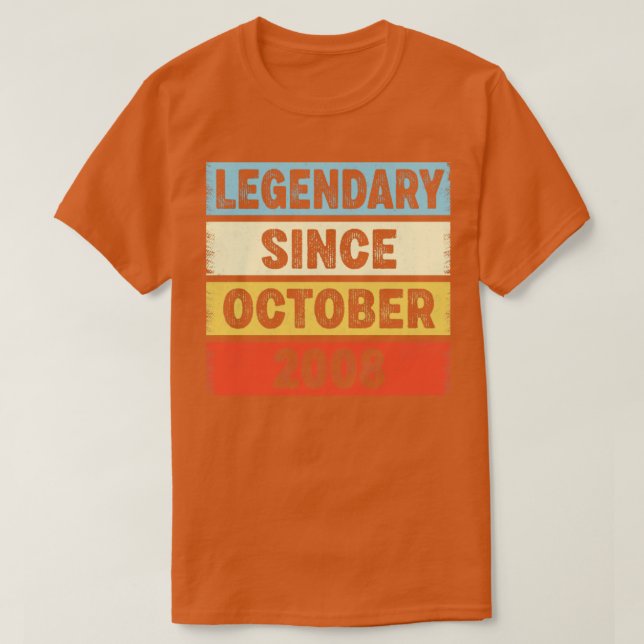 T-shirt 14 Ans Légendaire Depuis Octobre 2008 14th Bir (Design devant)