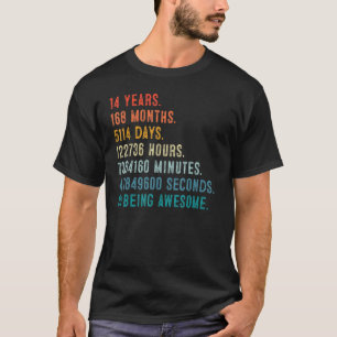 T-shirt 14e Anniversaire 14 Ans 168 Mois De Génial Garçon