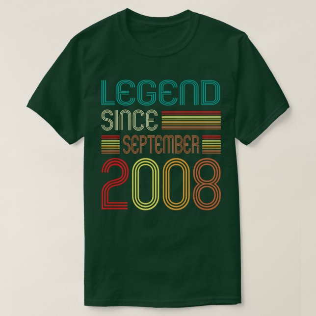 T-shirt 14e anniversaire Cadeaux Légende depuis septembre  (Design devant)