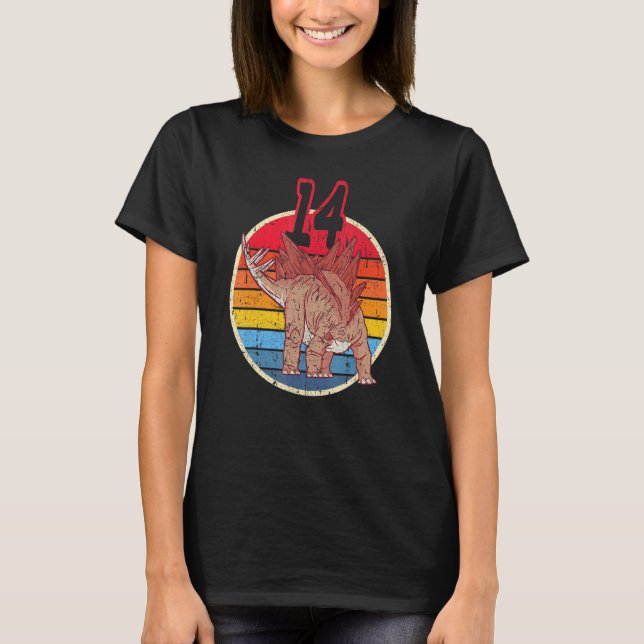 T-shirt 14e anniversaire I Stegosaurus Stenops I Family Ma (Devant)