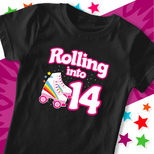 T-Shirt 14e anniversaire Roller Patinage 14 ans