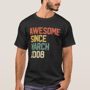 T-shirt 14e anniversaire stupéfiant depuis mars 2008 14 an