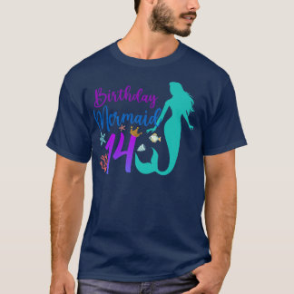 T-shirt 14th Birthday Mermaid Ocean 14 Year Old Magical Bd