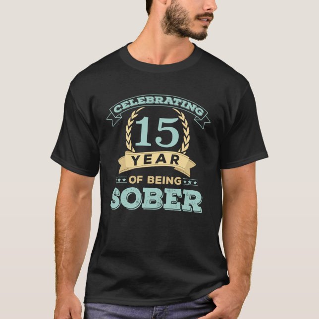 T-shirt 15 Anniversaire De Sobre Pour Hommes (Devant)