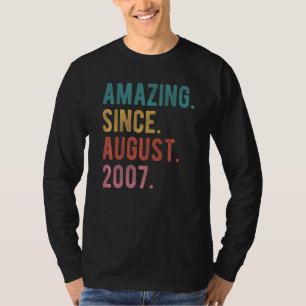 T-shirt 15 Ans 15 Anniversaire Awesome depuis le 20 Août