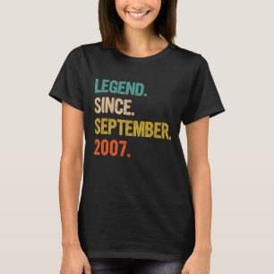 T-shirt 15 Ans 15 Anniversaire Légende depuis septembre