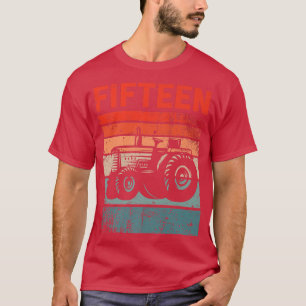 T-shirt 15 Ans 15e Anniversaire Tracteur Farmer Boys Gir