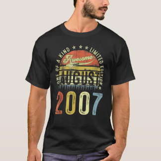 T-shirt 15 Ans Awesome Depuis Août 2007 15e Naissance