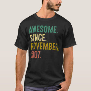 T-shirt 15 Ans Awesome Depuis Novembre 2007 15th Bi
